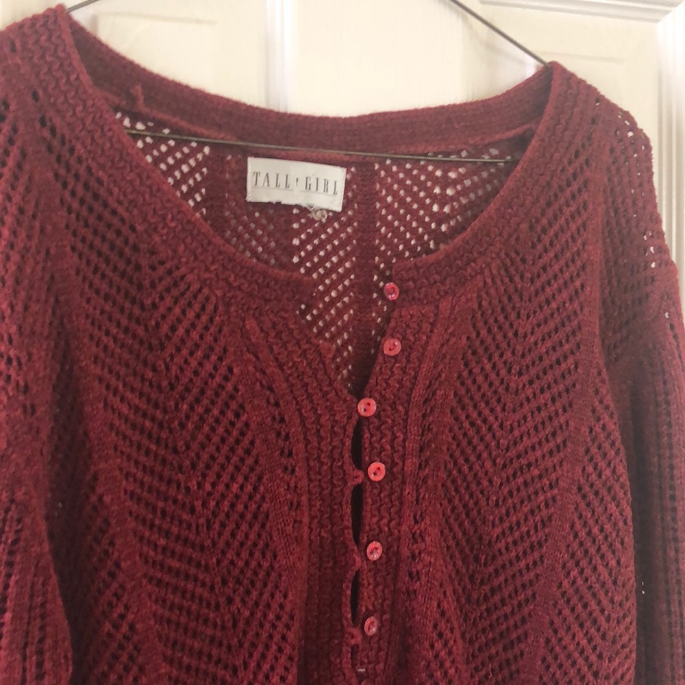 Tall knit sweater - size large - rust color